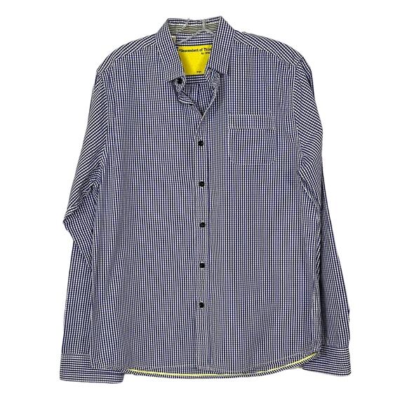 Descendent of Thieves Purple Gingham Dress Shirt, EUC, Size Large, MSRP $155 - Picture 1 of 11